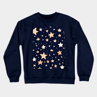 Stars pattern dark blue sky stars in the night , cute design stars pattern gift ideas Crewneck Sweatshirt